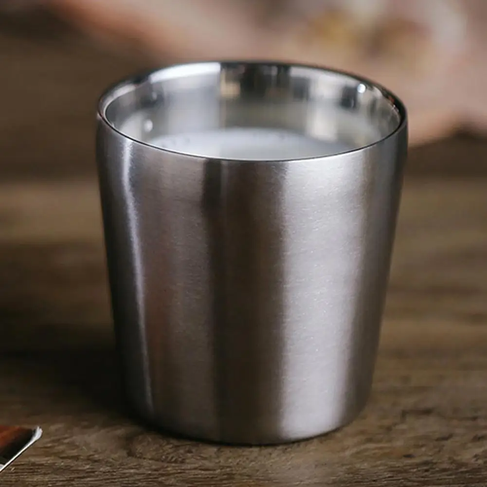 

150/300ml Stainless Steel Mini Milk Jug Heat Insulated Coffee Cup Water Teacup