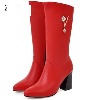 

Laides Plus Size 21-68 Shoes Woman Women Pumps Sexy Winter Zapatos Mujer Fashion Chunky High Heels Girls G61156