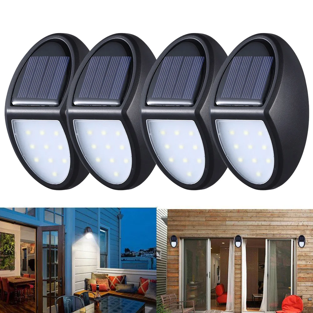 

4PCS Waterproof Safety Wall Light 10LED Light Garden Outdoor Swimming Pool Garage Sensor Solar Light Smart Garden Light