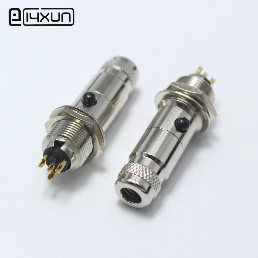 

1pair Mini XLR 4 Pin Male jack + Female Plug Small Metal XLR 4P Audio Socket Microphone Connector MIC Adapter for PCB Borad