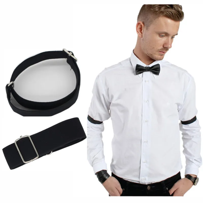 Mode homme Chemise Manches Titulaire réglable Brassard Élastique bras