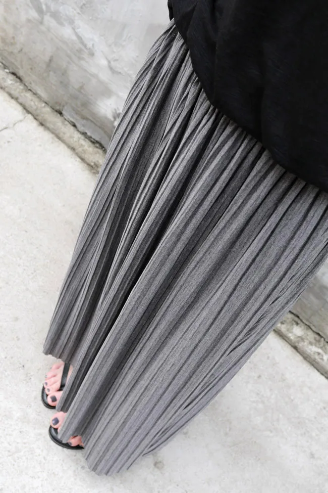 Длинная юбка, последняя мода, длина по щиколотку, хлопок, плиссированные юбки для женщин, Осень-зима, высокая талия, повседневные женские макси юбки 3077