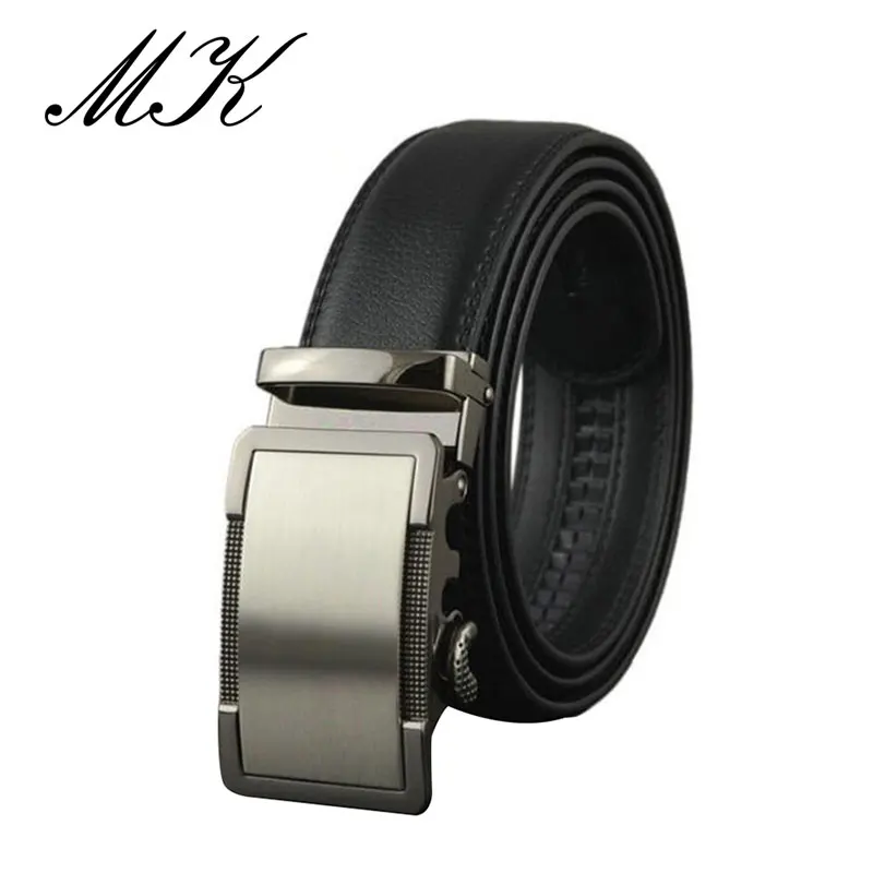 

Designer Leather Automatic Buckle Belts for Men Casual Male Strap Silvery Metal Buckle Ceinture Homme