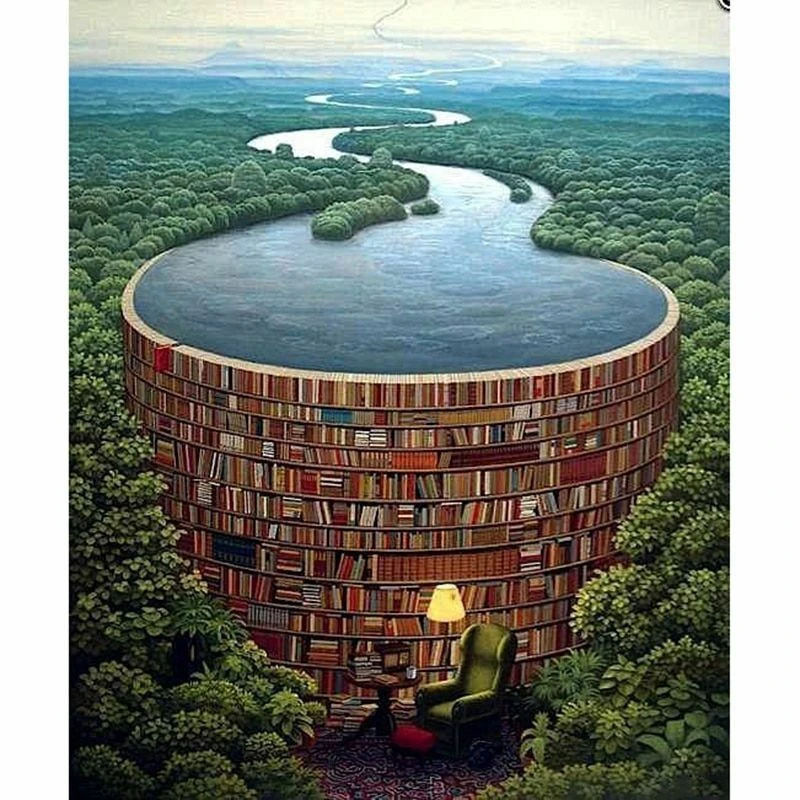 

Book Dam Diamond Painting Cross Stitch Handicraft Home Decor Artwork Diy