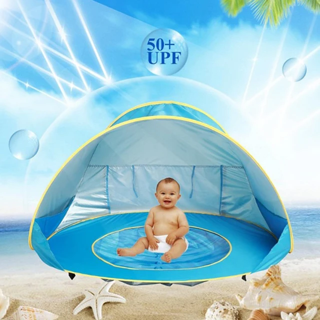 Best Price Baby Beach Tent UV-protecting Sunshelter with A Pool Waterproof Pop Up Awning Tent Kid Infant Outdoor Camping Sunshade Tent   