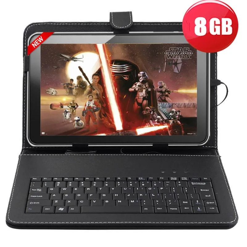 10," pulgadas Android 4,4 Google quad core Camara Wifi планшетный ПК Teclado 8G Клавиатура в подарок