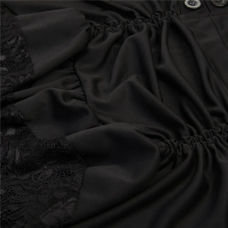 Gladiolus Spring Summer Skirts Womens Lace Patchwork Button Decoration Asymmetrical 2019 High Street Midi Sexy Skirt Jupe Femme (16)