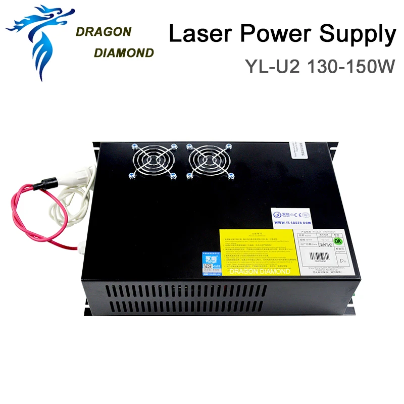 DRAGON DIAMOND YL U2 150W лазерный блок питания Yongli для CO2 лазерной трубки 130 Вт 150 Вт|Запчасти