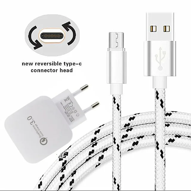 

0.2m/1m/2m/3m Long USB C QC3.0 Fast Charger USB for Samsung Galaxy S8 S9 A3 A5 A7 2017 Asus ZenFone 3 Zoom ZE553KL AR ZS571KL