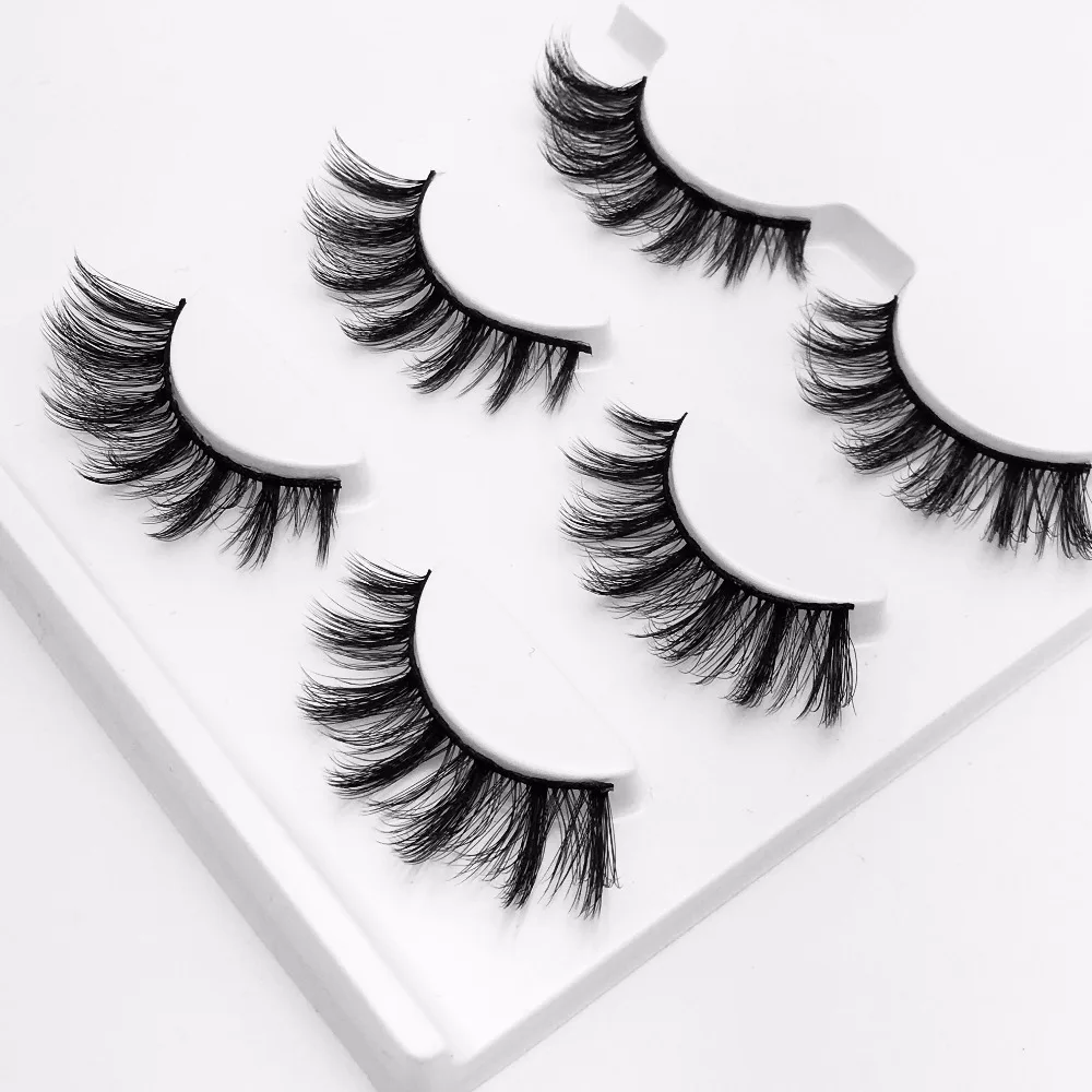 Ресницы Накладные 3D из натурального меха норки ручной работы 3 шт./лот|makeup lashes|3d mink