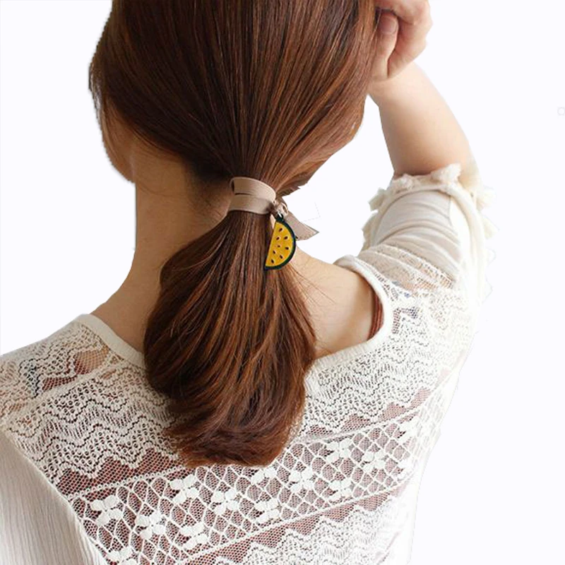 

Fruit Pattern Hair Ropes Rubber Band Cute Hair Ties Bow Elastic Hair Band Women Girls Hair Accessories