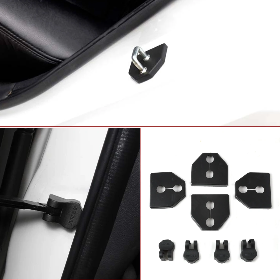 DWCX Car Door Striker Cover Lock Protector + Door Check Arm Protection