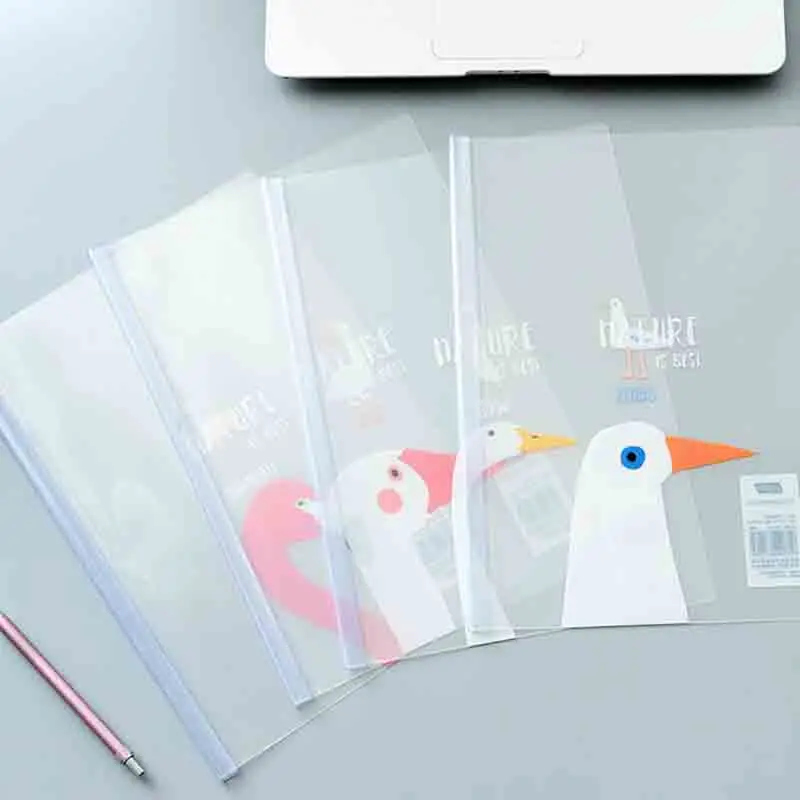 

1 Pcs Kawaii Duck Animals Transparent File Folder A4 Document File Clip Data Holder Clip School Office Organizer Supplies
