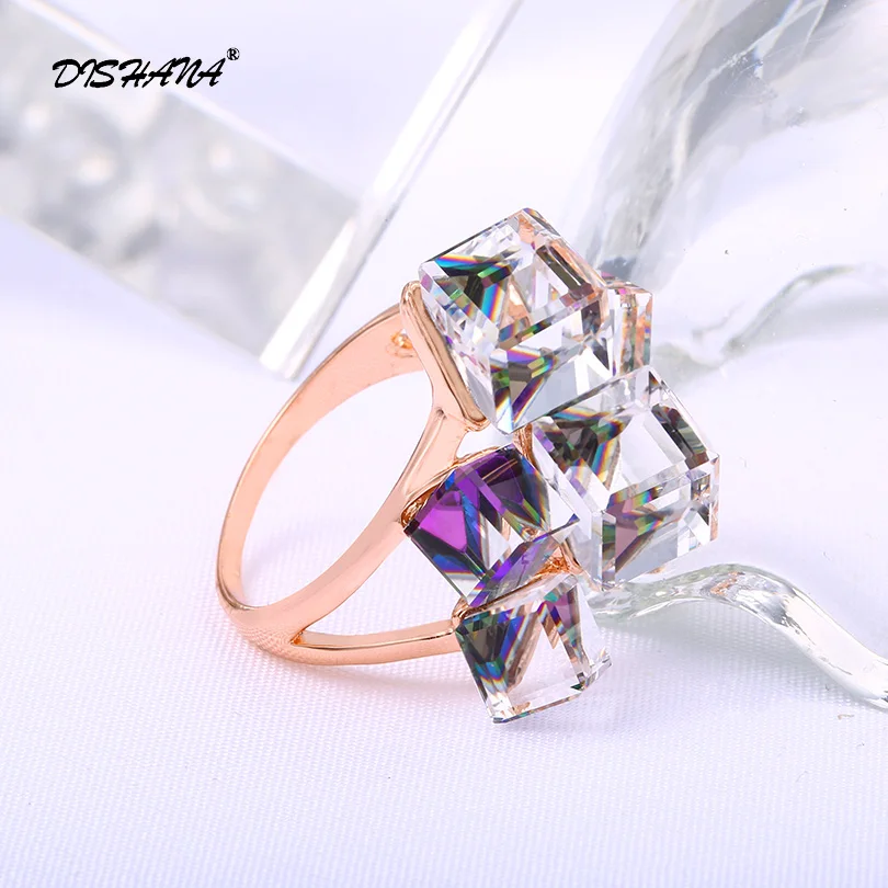 

Dishana Brand Rose Gold Engagement Rings With Stones For Women Luxury Vintage Purple Variable Color ka0014-7