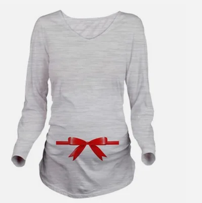 Модные топы для беременных женщин; Новогодняя и Рождественская одежда с принтом снеговика для беременных; футболки; Одежда для беременных(без шарфа - Цвет: Небесно-голубой