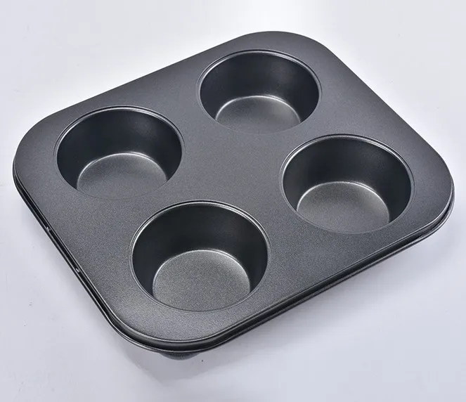 

1PC Non Stick Carbon Steel 4 Cups Spring Form Pie/Cake/Cupcake Muffin Pan Oven Baking Tray Molds Cake Mold LB 032