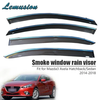 

High Quality 4X Smoke Window Rain Visor For Mazda 3 Axela Hatchback/Sedan 2014 2015 2016 2017 2018 Deflectors Guard Accessories