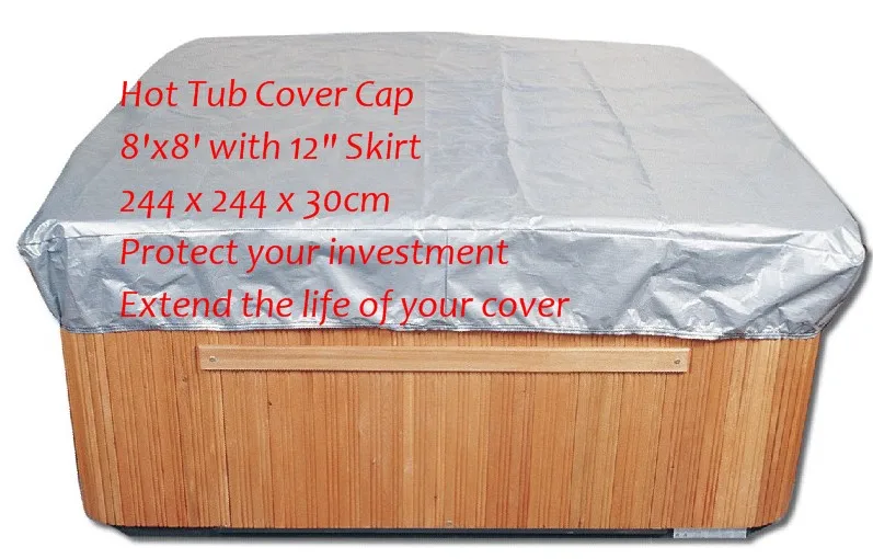 Крышка для горячей ванны 8'x8' с 1" юбкой 244x244x30 см Защитите ваши инвестиции продлить срок службы вашего чехла