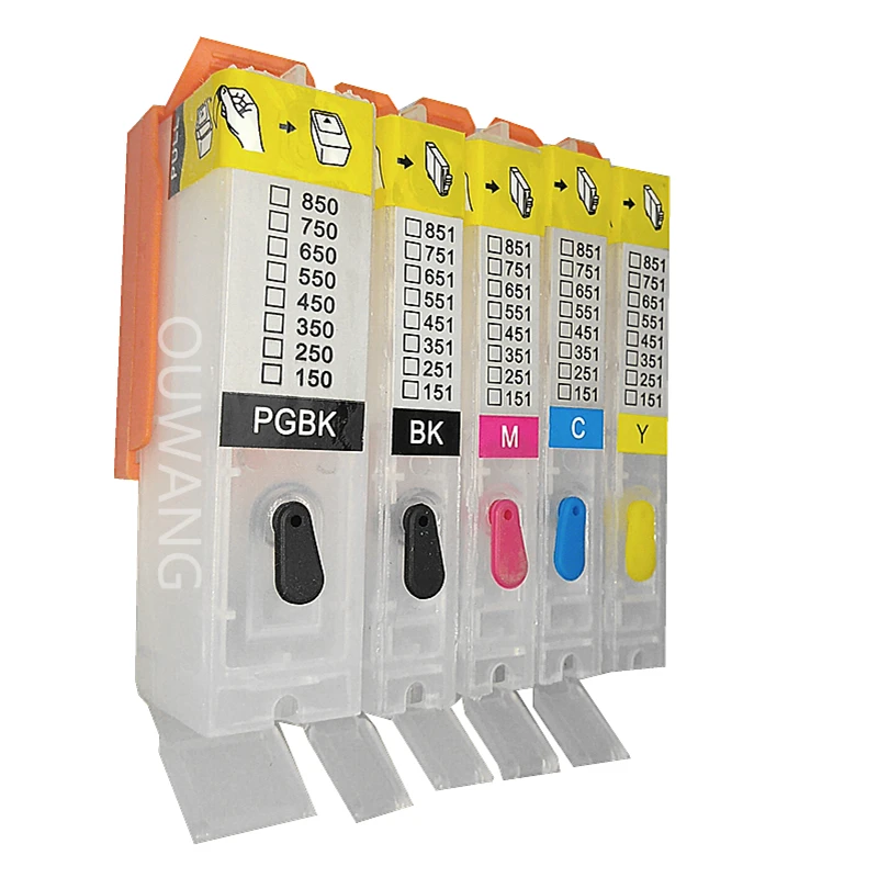 5 шт. PGI 550 CLI 551 BK C M Y многоразовый картридж для CANON MG5450 MG5550 MG6450 ip7250 MX925 MX725 IX6850 PGI550 cli