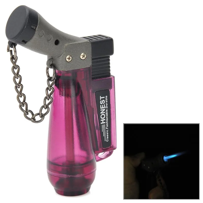 HONEST Windproof Plastic Butane Jet Torch Lighter Refilled Pocket