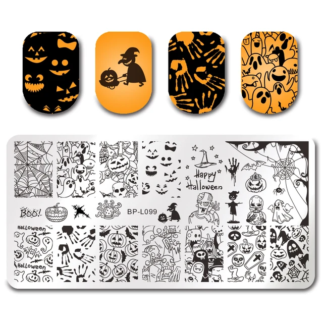 born pretty halloween nail art stamping rectangle template pumpkin ghost skull nail image stencil plate bp - Halloween Art Templates born pretty halloween nail art stamping rectangle template pumpkin ghost skull nail image stencil plate bp - Halloween Art Templates