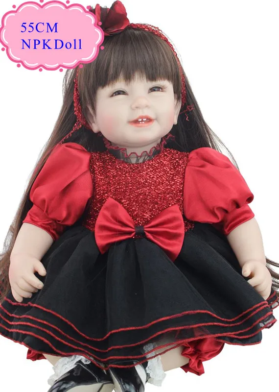 

Best Price 55cm 22'' Silicone Reborn Dolls With Red High End Design Baby Doll Clothes Wholesale Reborn Toddler Dolls As Girl Toy