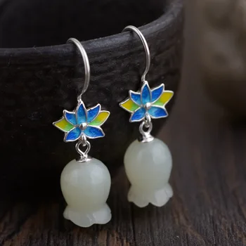 

925Sterling silver inlay earrings new fine