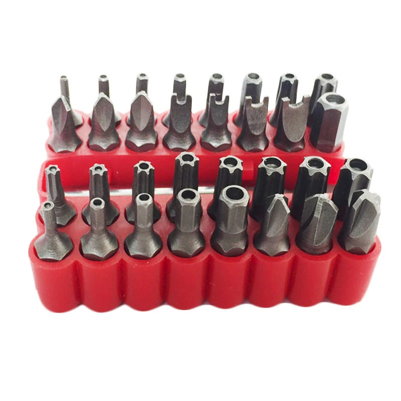 33 sets of hot sets of hollow head of the word cross word plum U word screwdriver safety screw 25mm red and blue box DAJ016 (8)