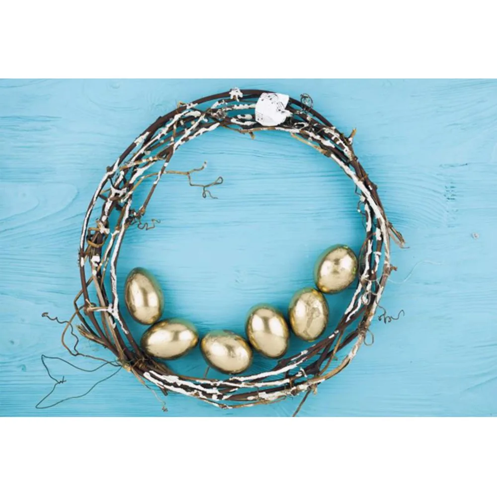 

Laeacco Happy Easter Golden Eggs Branch Planks Wall Baby Portrait Scene Photographic Backgrounds Photo Backdrop For Photo Studio