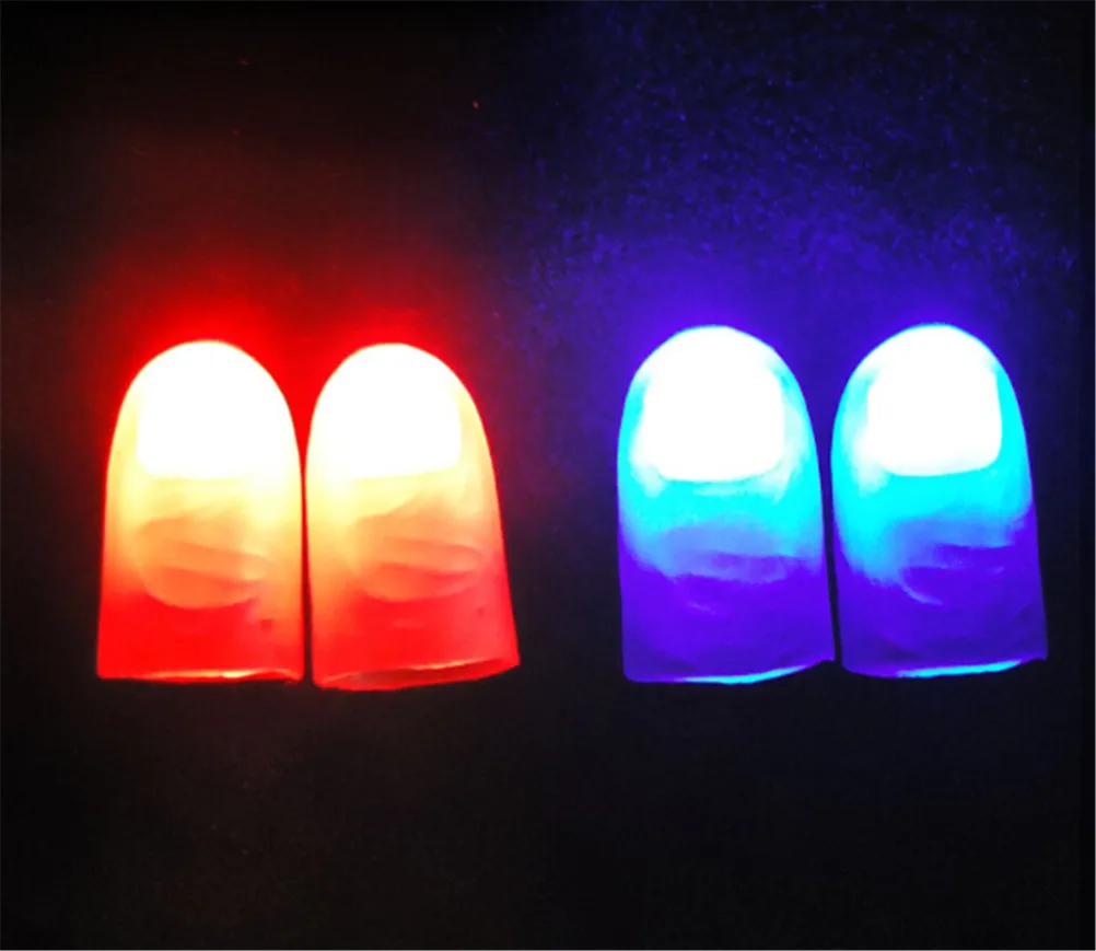 

2Pc Novelty Funny LED Light Flashing Fingers Kids Amazing Fantastic Glow Toys Children Luminous Gifts Magic Trick Props Random