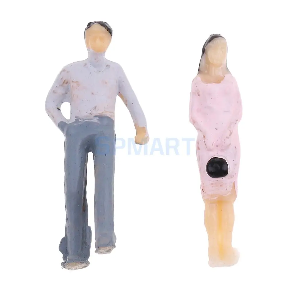 1/75 Painted Passenger Figure Train Scene Building Layout for Park Landscape