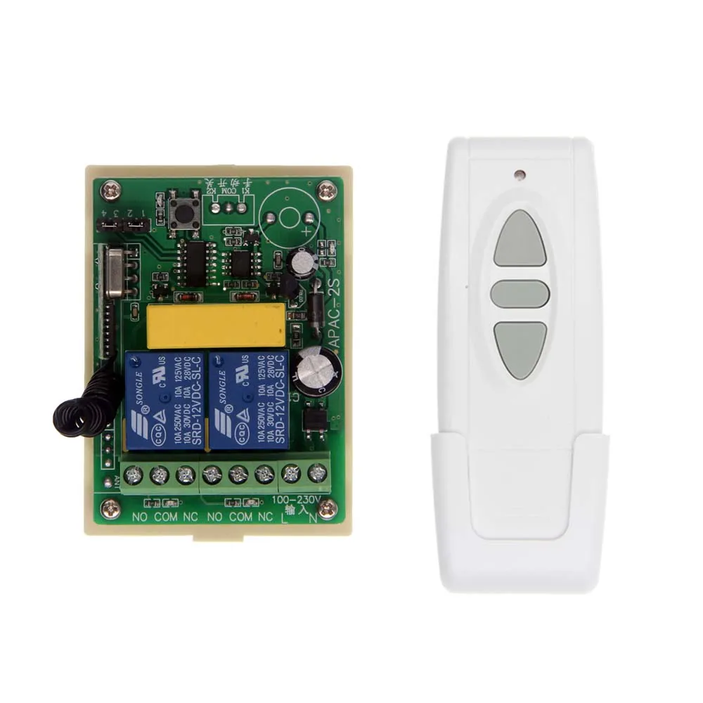 

AC 110V-220V Motor Remote Switch Controller Motor Forwards Reverse Up Down Wall Transmitter Manual Button Limit Switch