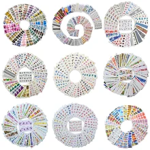 Смешанные новые дизайны, акварельные цветочные наклейки, наклейки для ногтей, набор для гелевого маникюра, Декор, водная ползунок, фольга, набор