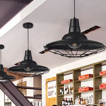 

American industrial retro lamp Nordic iron dessert tea shop clothing store coffee shop Western restaurant bar chandelier