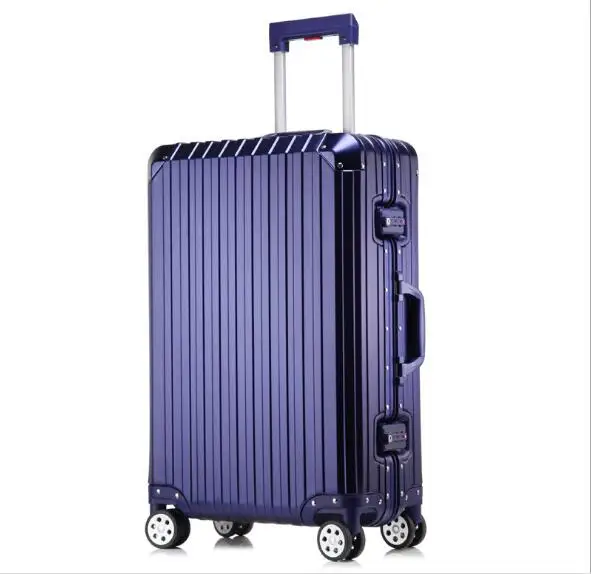 20 inch 29 Aluminum-magnesium Alloy Rolling Luggage Boarding Spinner Wheel Suitcase valise Trolley Hardside Box XL030 - Цвет: Blue