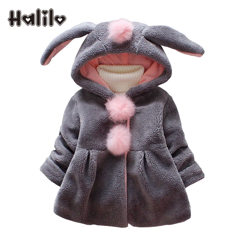 Halilo Baby Girl Winter Coat Autumn Warm Newborn Baby Girl Jackets And Coats Faux Fur Kids Winter Tops For Girls Hoody Coats