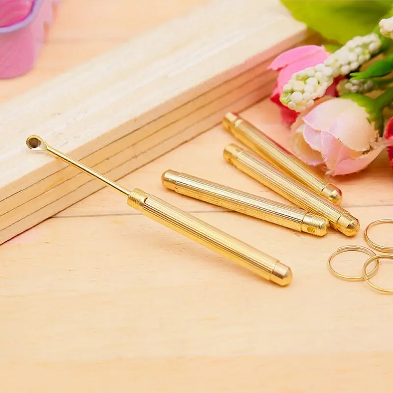 

Metal Bullet Shape Ear Cleaner Earwax Spoon Earpick Portable Keychain Pendant Accessories Tobacco Pipe Cleaning Tool