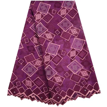 

Wine African Cotton Swiss Voile Lace Fabric High Quality African Swiss Voile Lace In Switzerland For Nigerian Wedding Party 1568