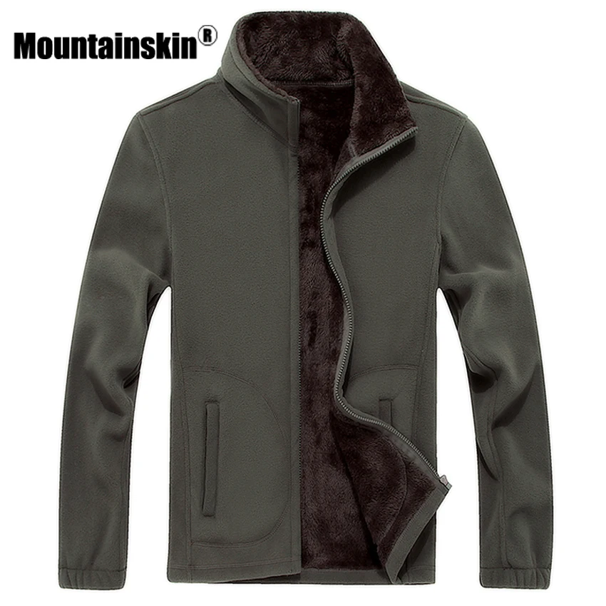 Mountainskin 6XL 8XL رجل سوفتشيل الصوف عارضة جاكيتات الرجال الدافئة البلوز الحرارية معاطف الصلبة سميكة العلامة التجارية الملابس SA041