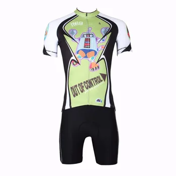 

ILPALADINO Men's Cycling Jersey Cartoon Robots Aliens MTB Road Bike Wear Summer Lively Cute Bicycle Clothes