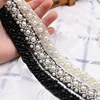 White Pearl Seed Bead Beaded Trims Sew On collar Ribbon 1cm 1.5cm Width for Jewelry Headpiece DIY Dress belt ► Photo 3/5