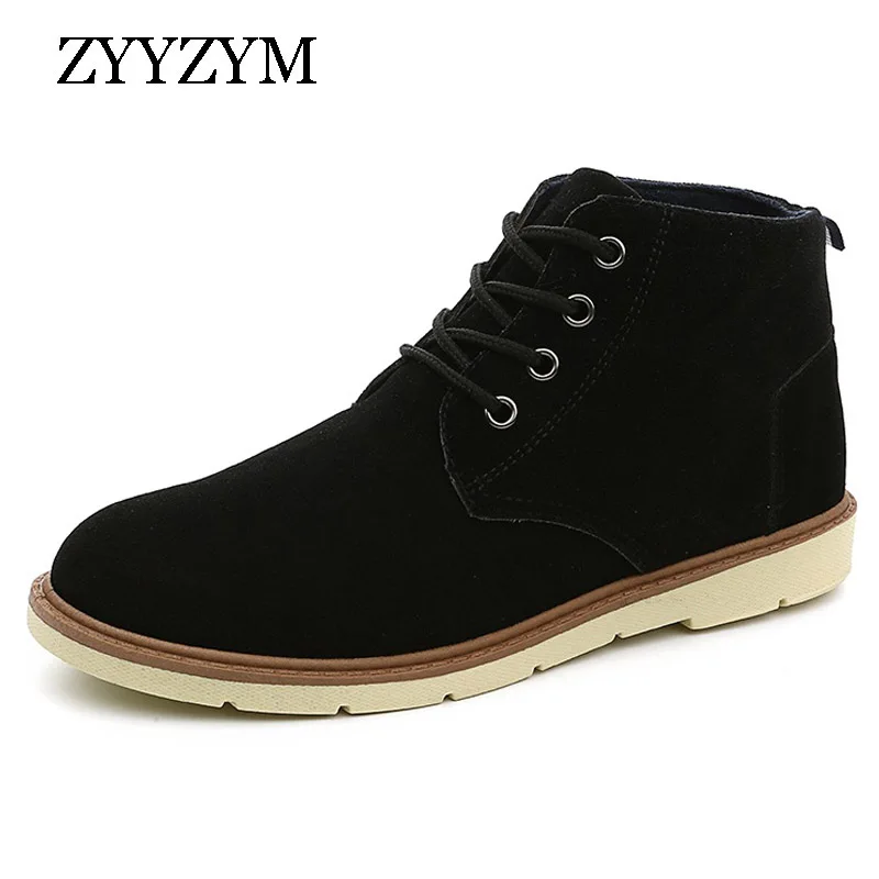 

ZYYZYM Men Casual Shoes 2019 Autumn Lace-up High-Top Solid color Simple Style Non-slip Fashion Trend Flats Rubber Shoe Hot Sale