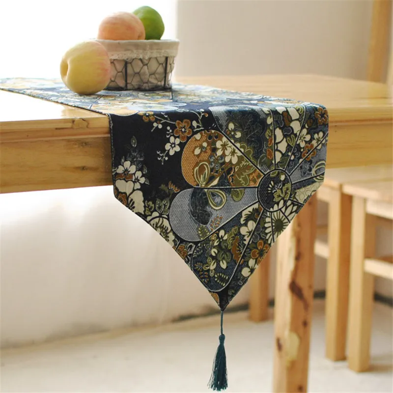 

BZ393 Japanese elegant linen table runner wind retro coffee table restaurant decoration flag