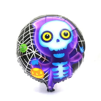 

50pcs/lot 18 inch aluminum fiol balloons skeleton Halloween decoration balloons children's birthday party Supplies wholesale