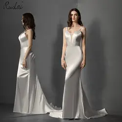 Новое поступление 2019, простое свадебное платье цвета слоновой кости, длинное платье на бретельках, свадебное платье для невесты, vestido de noiva