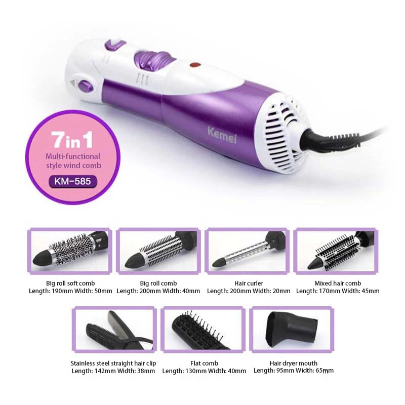 Secador de Cabelo Profissional e Volumizer e Alisador de Cabelo Escova de Cabelo 7 em 1 Multifuncional D42 10 secador de cabelo profissional e volumizer e