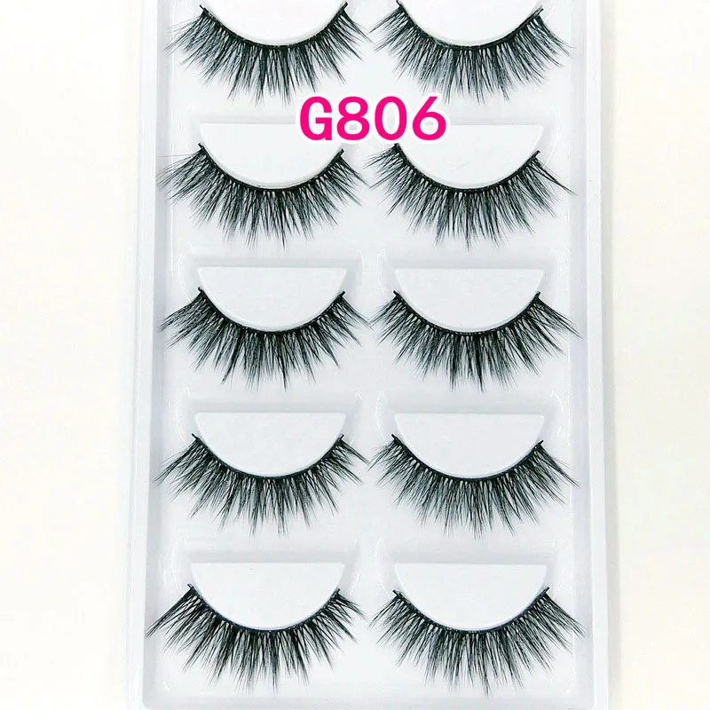 

Hot sale 5 Pairs Mink Natural Thick False Fake Eyelashes Eye Lashes Makeup Extension Tools