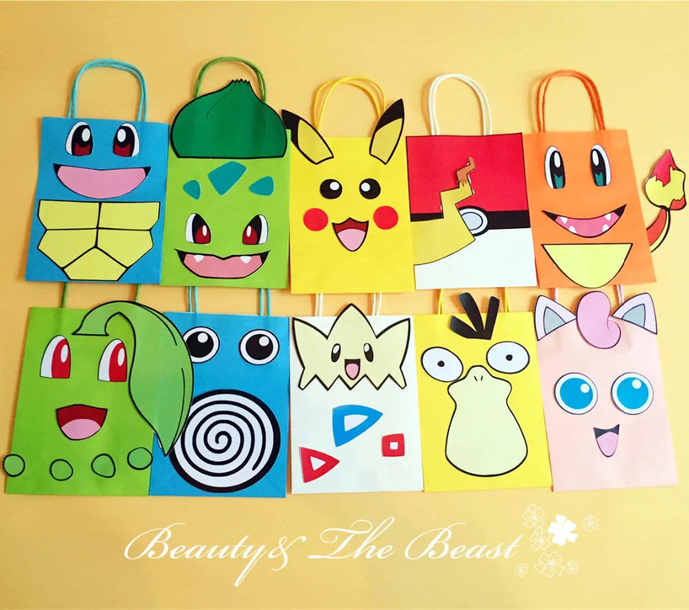 Pokemon Go Pikachu Favor Bag Gift bag Birthday Party