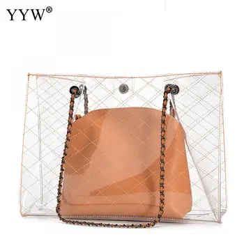 

Fashion Plastic & Pu Leather Shoulder Bag Ladies Large Capacity Women Bags Shoulder Tote Bags Bolsos Designers Women Handbags