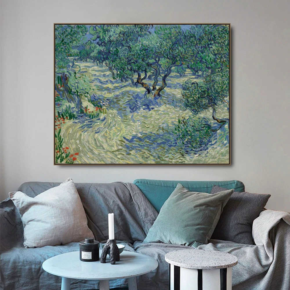 

Olive Orchard by Vincent Van Gogh Posters and Print Canvas Painting Calligraphy Wall Pictures for Living Room Bedroom Home Decor